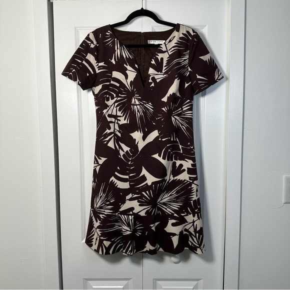 Trina Turk Women’s Tropical Print Ruffle-Hem 100% Cotton Dress Size 8 - Picture 3 of 8